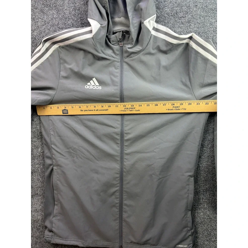 Adidas Tiro21 Windbreaker Jacket Mens Medium Aeroready Full Zip Hooded 3-Stripe